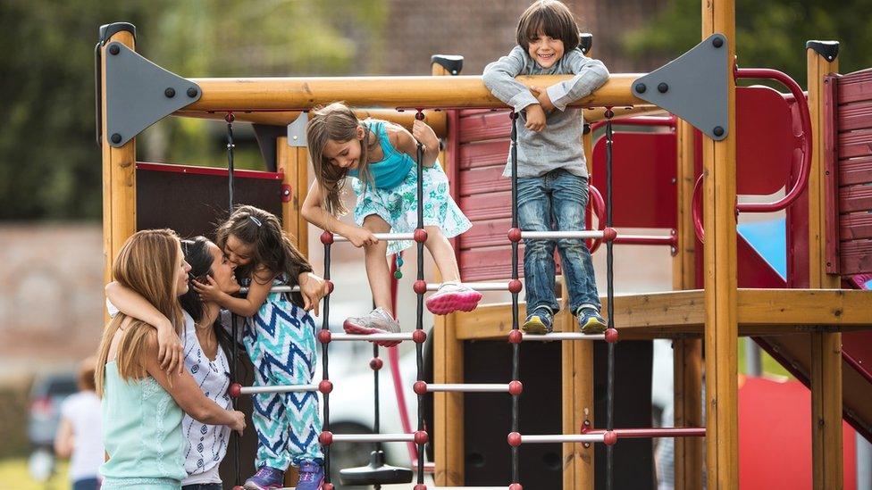 Children playing in a playground