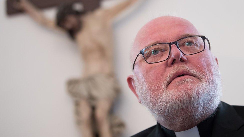 Cardinal Reinhard Marx speaking in Poland in August 2018