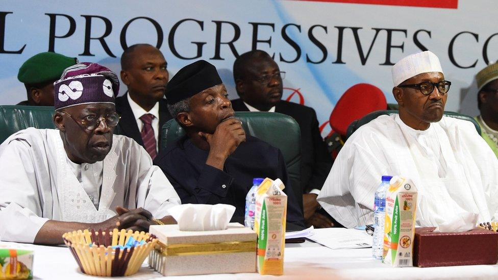 Buhari, Osinbajo and Tinubu