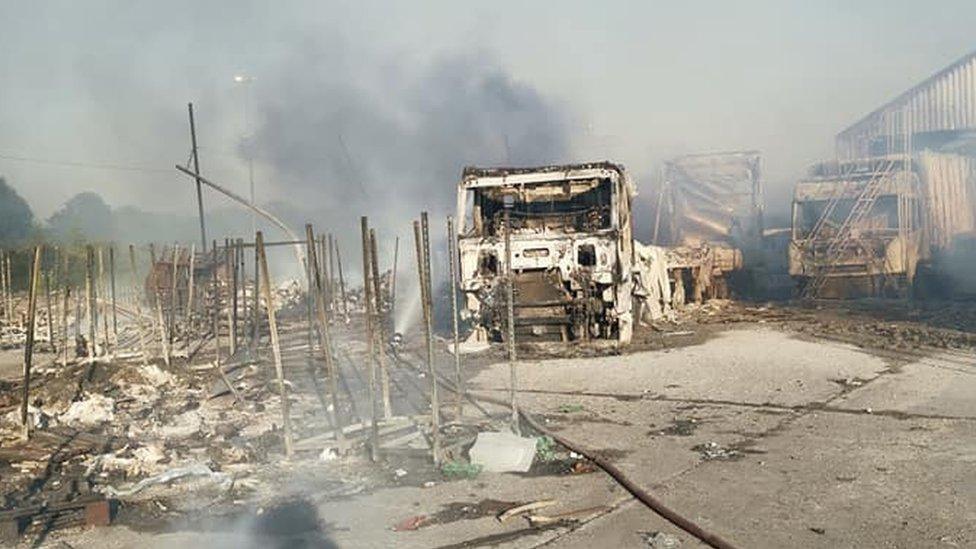 A gutted vehicle