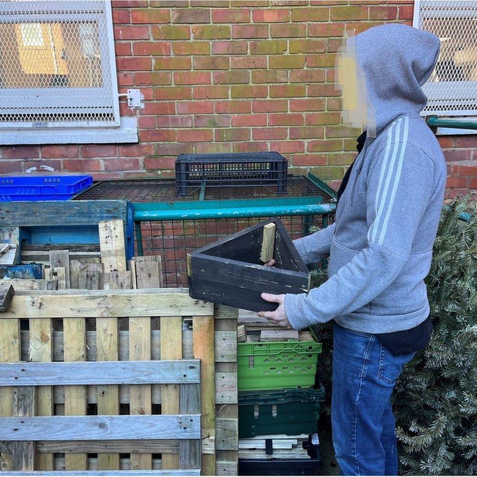 David transforms waste wood into garden furniture