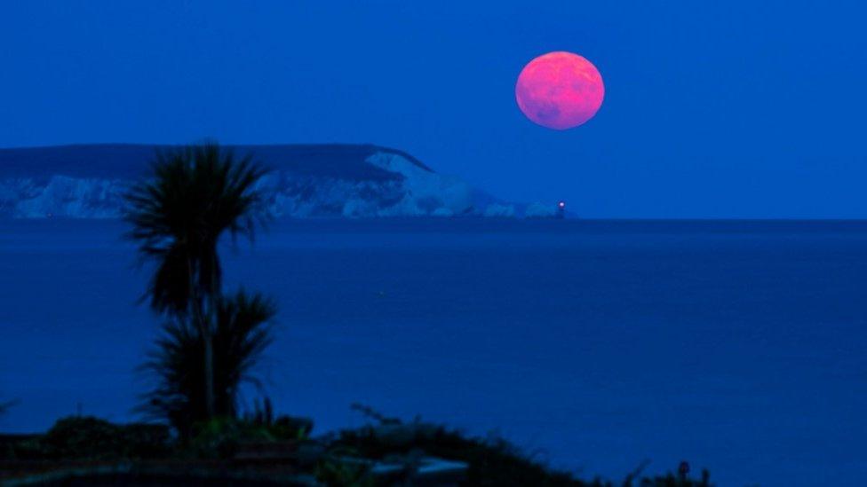 Blue super moon Southbourne, Bournemouth