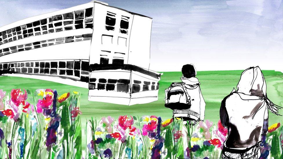 Illustration exterior school