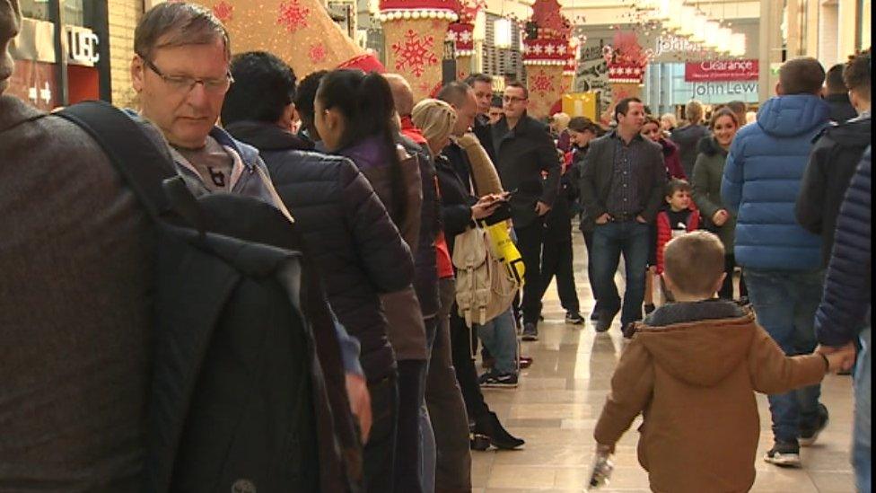 Sales shoppers in St Davids centre, Cardiff