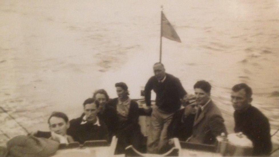 Annie's family on the boat