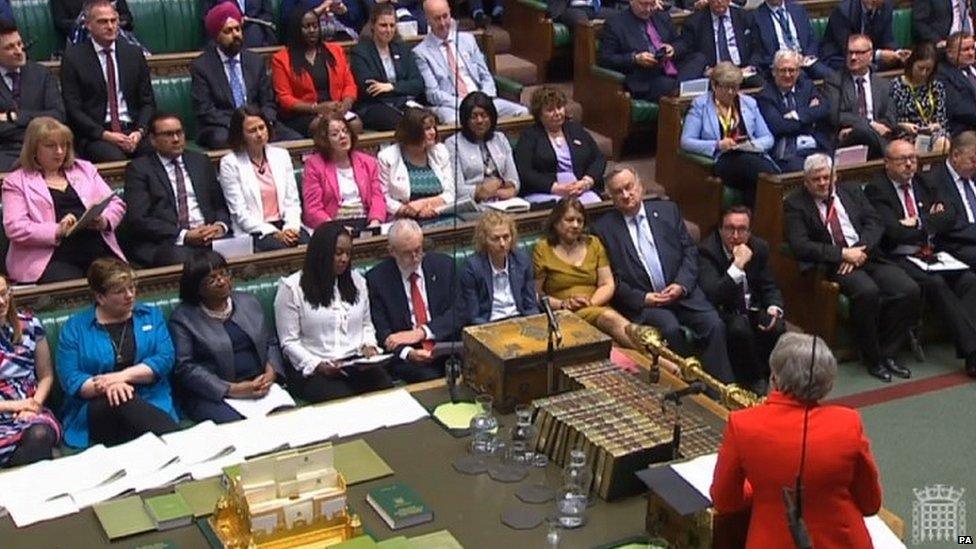 Theresa May speaking in the House of Commons