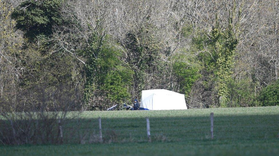 A police tent erected near the search