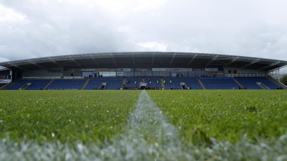 Inside Chesterfield FC stadium