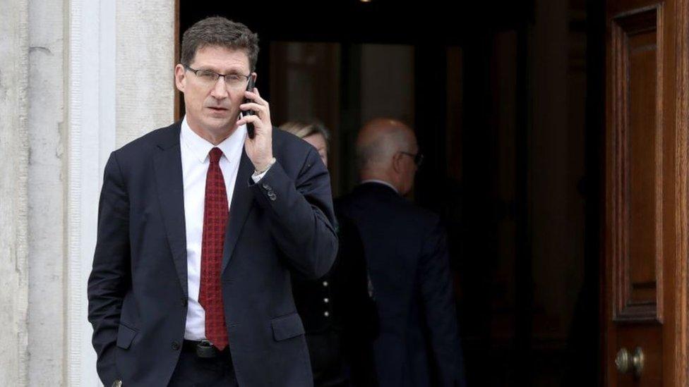 Eamon Ryan outside Irish Parliament