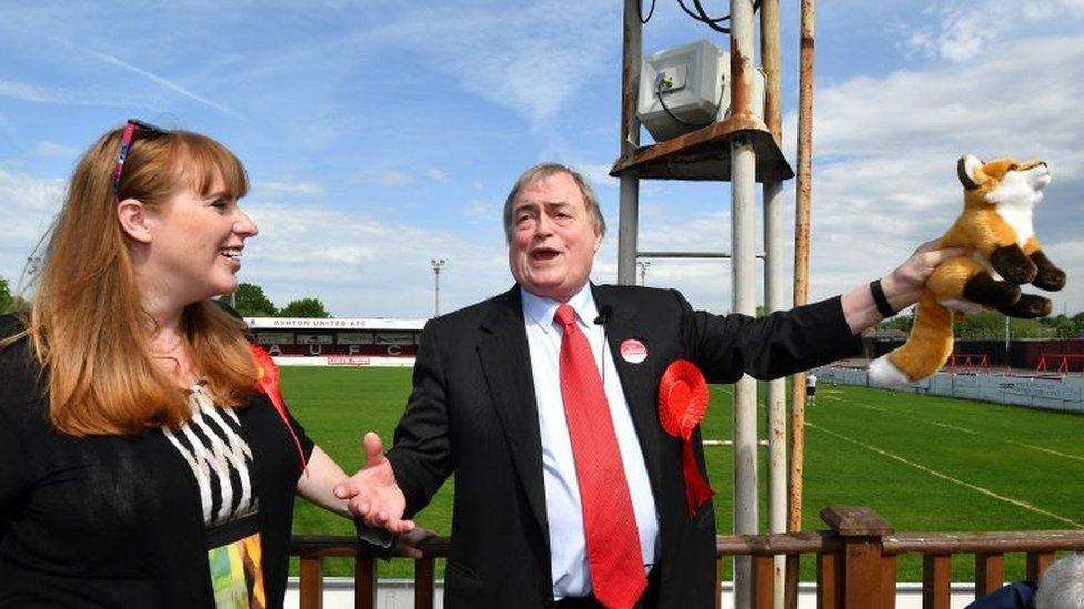 John Prescott with toy fox