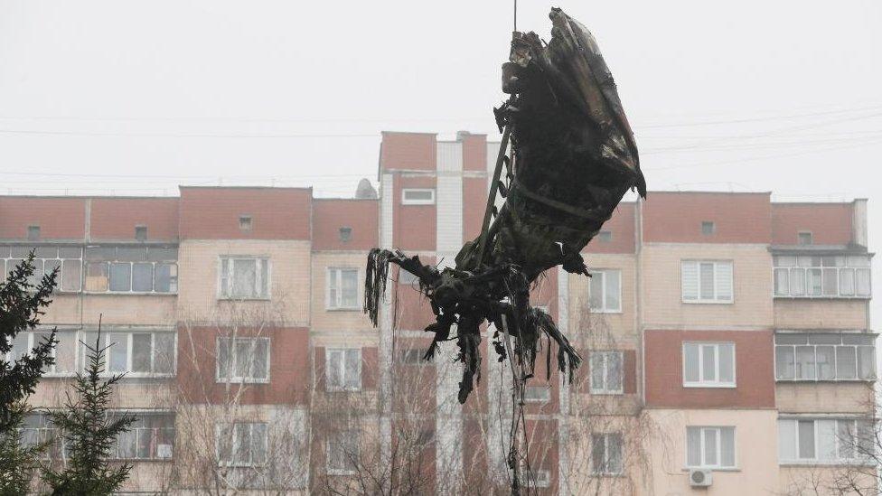 Remains of damaged helicopter removed after crash, Brovary