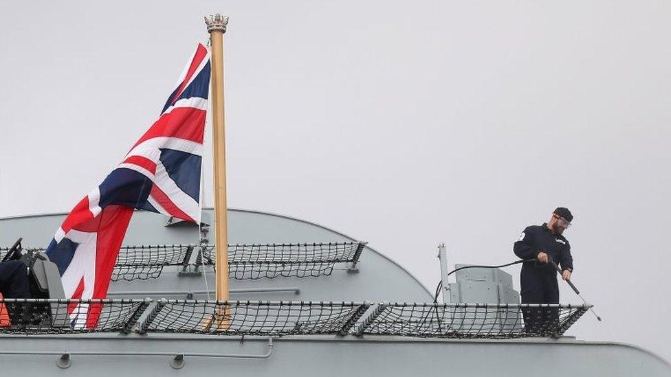 Flag on HMS Queen Elizabeth