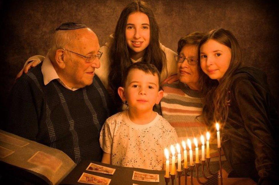 Werner and Ruth Lachs BEM with three of their great-grandchildren