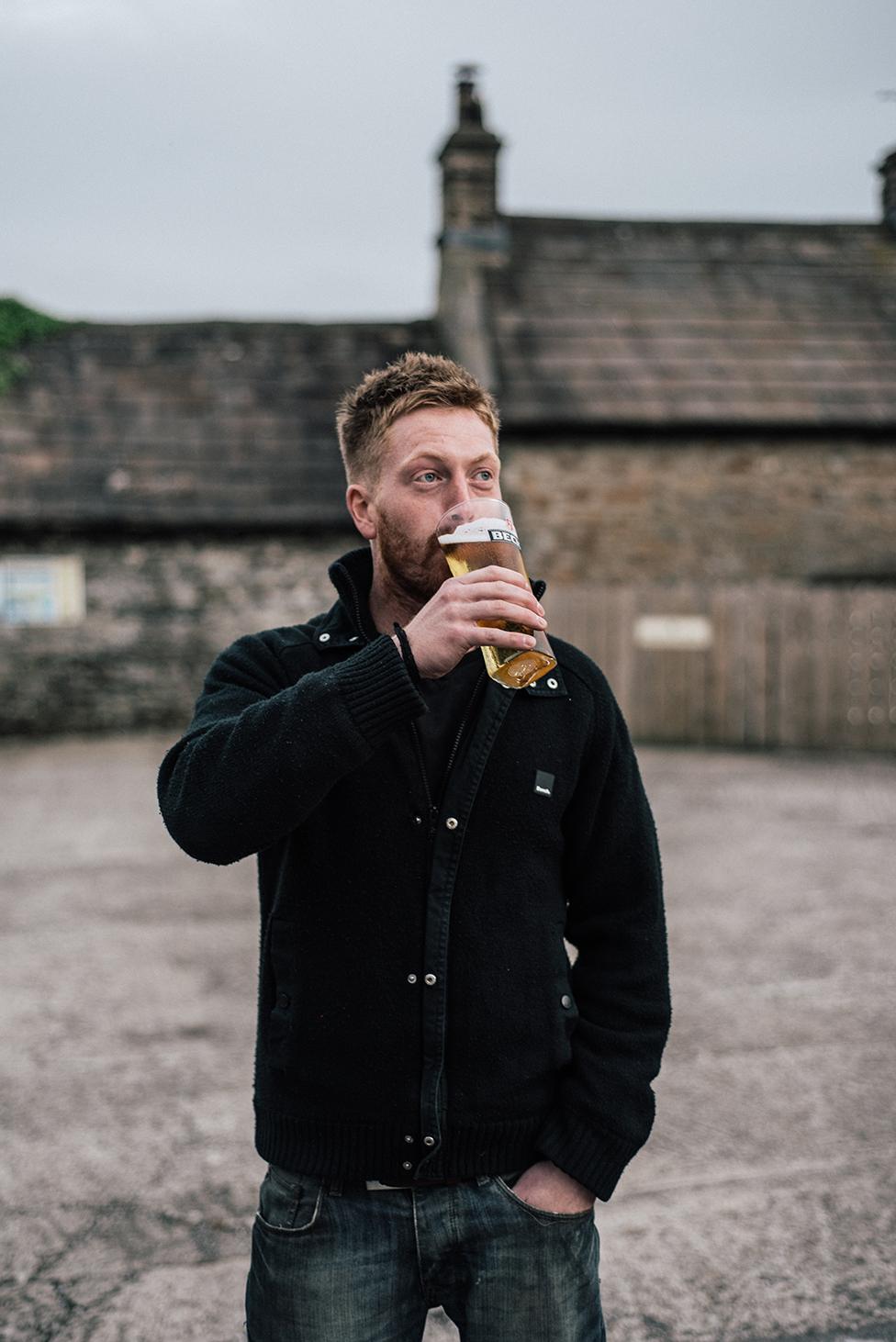 Farmer Jonny Spink was out at his local The Three Horseshoes in Wensley.