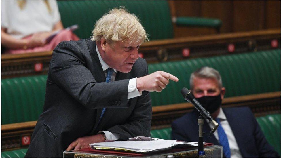 Boris Johnson in Parliament