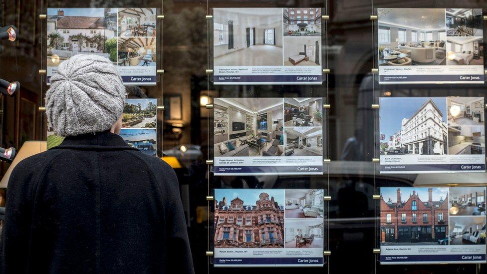 Woman at estate agent