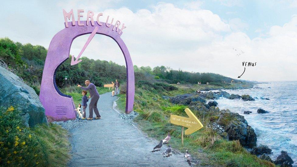 An artist's impression of how the sculpture trail will be designed to look