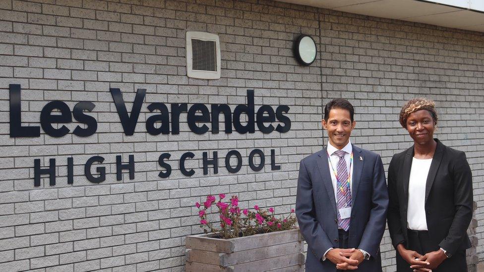 Kieran James and Verona Tomlin at the newly-named school