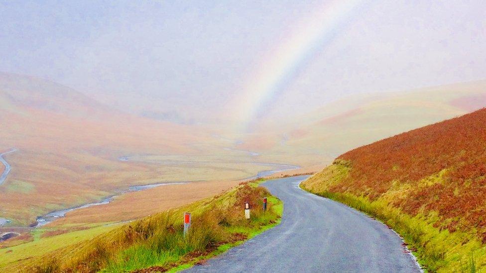 A rainbow over the Elan Valley