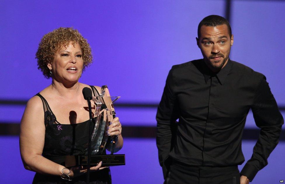 Debra Lee and Jesse Williams