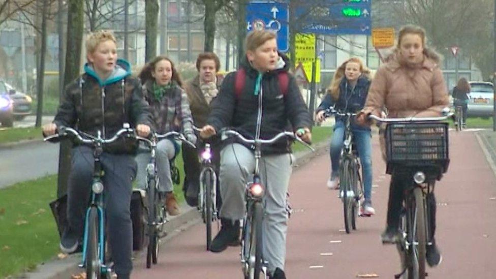 Cyclists in the Netherlands.