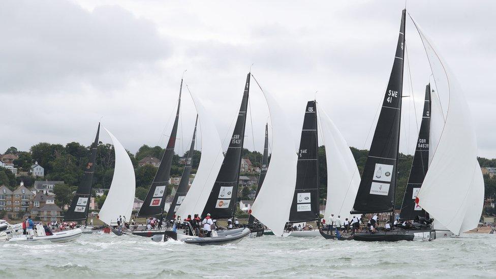 The King"s Cup regatta at Cowes on the Isle of Wight