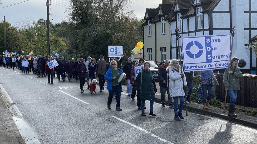 Protest march in Burnham-on-Crouch