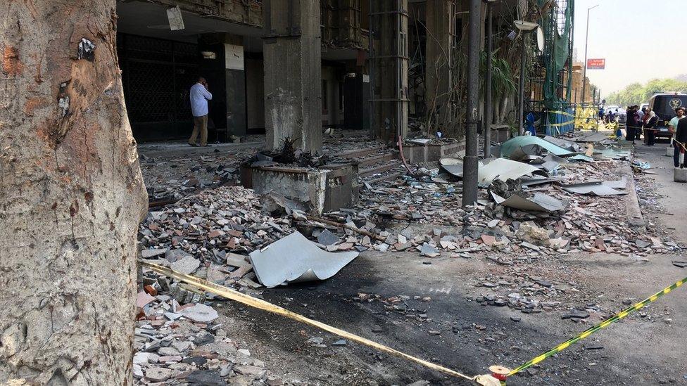 National Cancer Institute in Cairo the day after the explosions