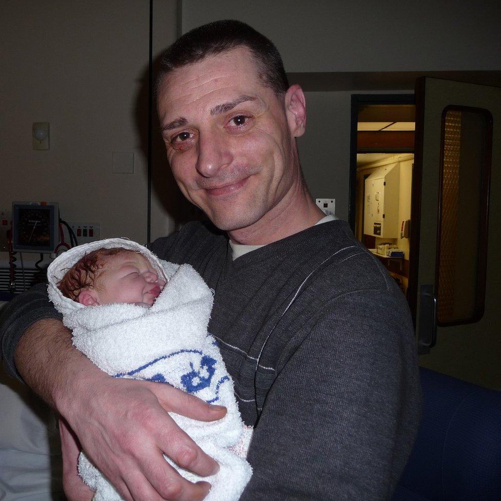 Jason Garton and baby Abbie