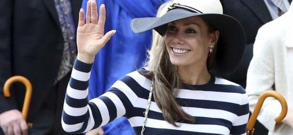 Tara Palmer-Tomkinson waving