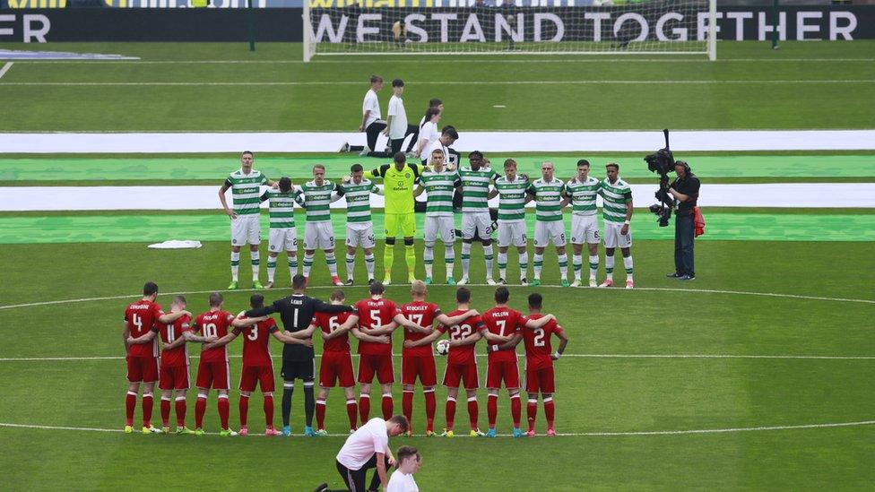 A minute's silence at Hampden Park