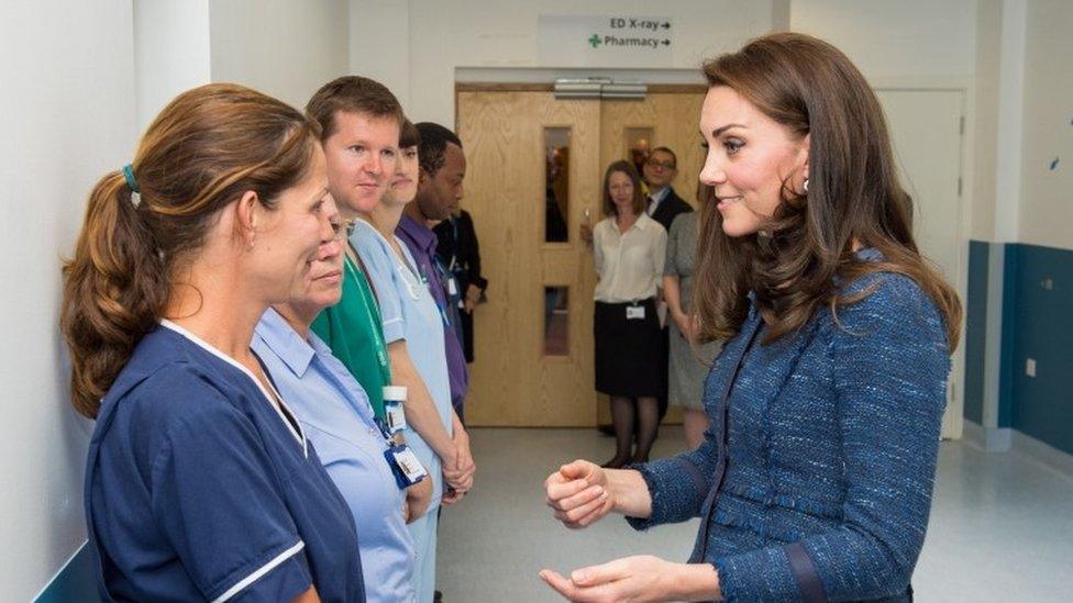 Duchess of Cambridge meeting hospital staff