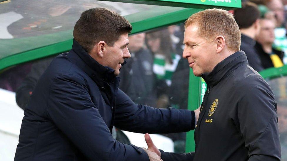 Steven Gerrard and Neil Lennon