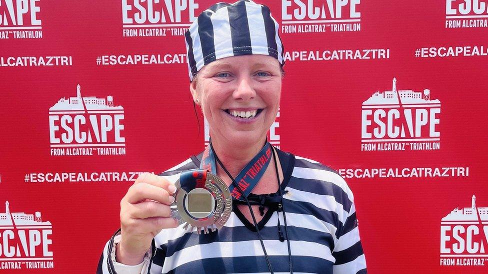 Sally Orange with her finishers medal