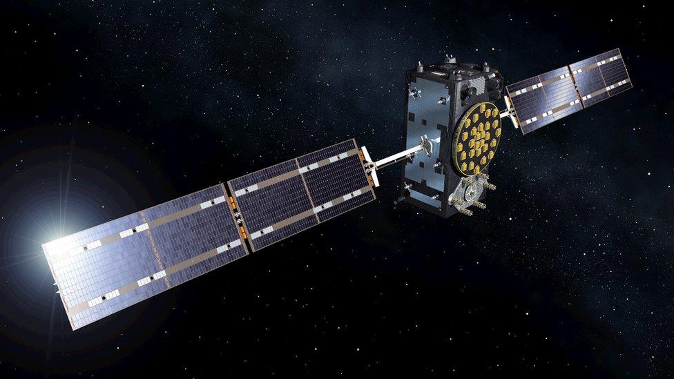 Artist's impression of an OHB-SSTL Galileo satellite in orbit