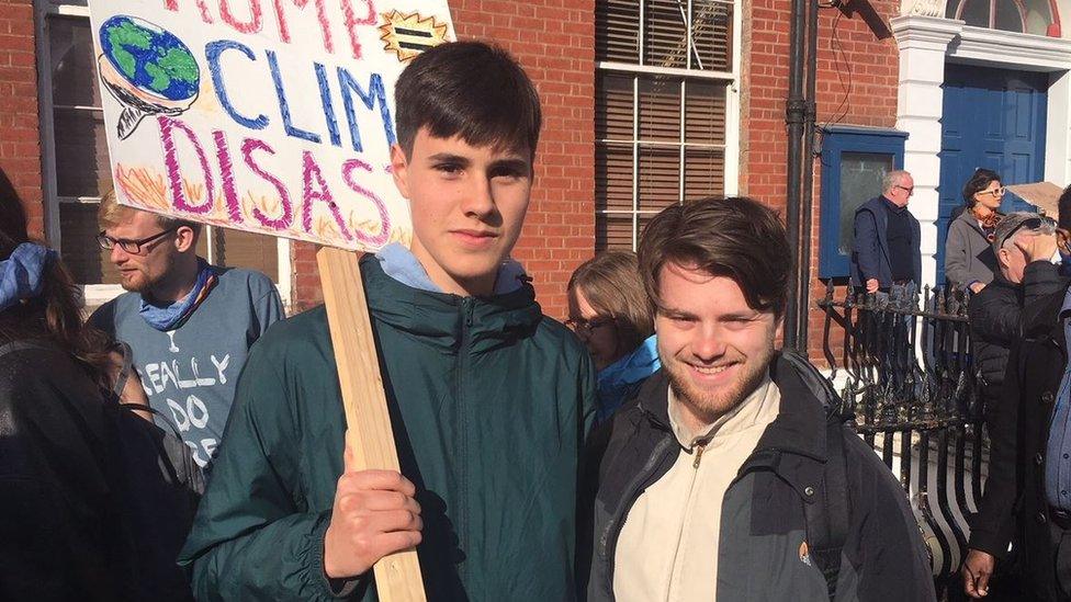 Ciaran Heussaff and his brother, Conall, were among the protesters in Dublin