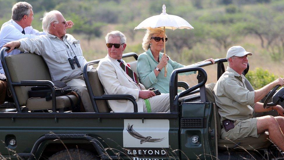 The King and Queen Consort visit the Black Rhino Range expansion project in Phinda Game Reserve