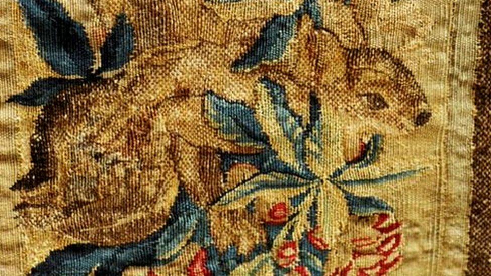 A tapestry after restoration work