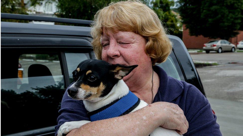 patient and dog in WVHR parking lot