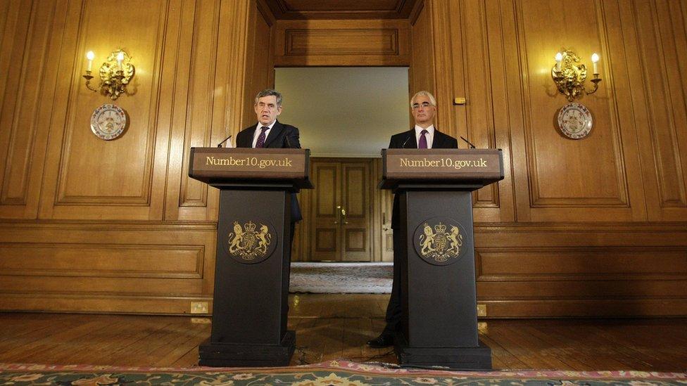 Gordon Brown and Alistair Darling in 2008