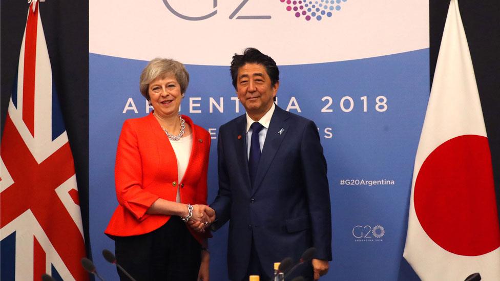 Theresa May and Shinzo Abe