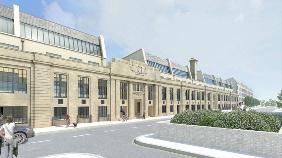 Artist's impression of the development, including the historic facade