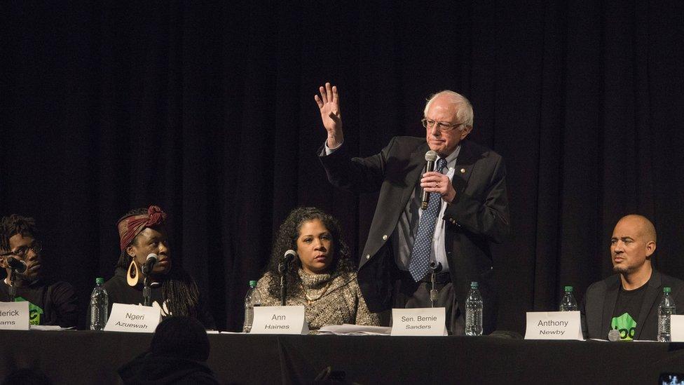 Bernie Sanders speaks at event on racism in Minnepolis