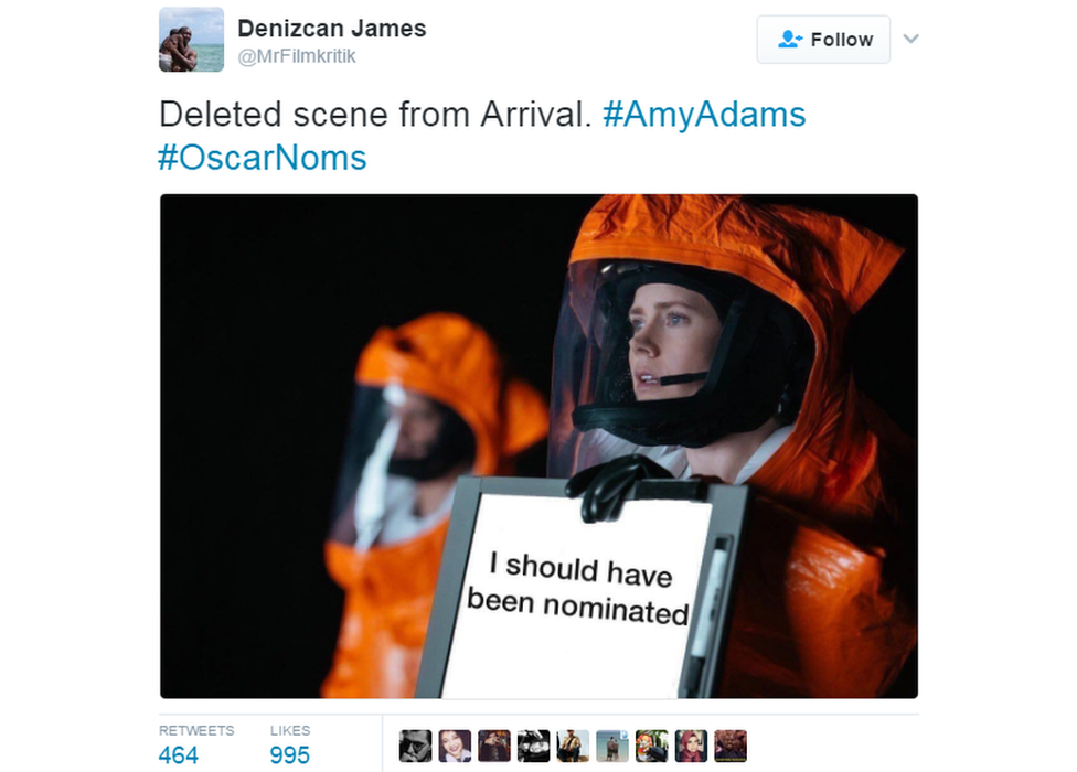 Tweet about Amy Adams