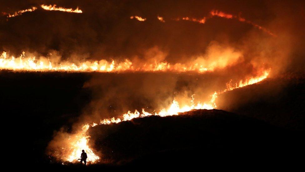 fire at Marsden Moor