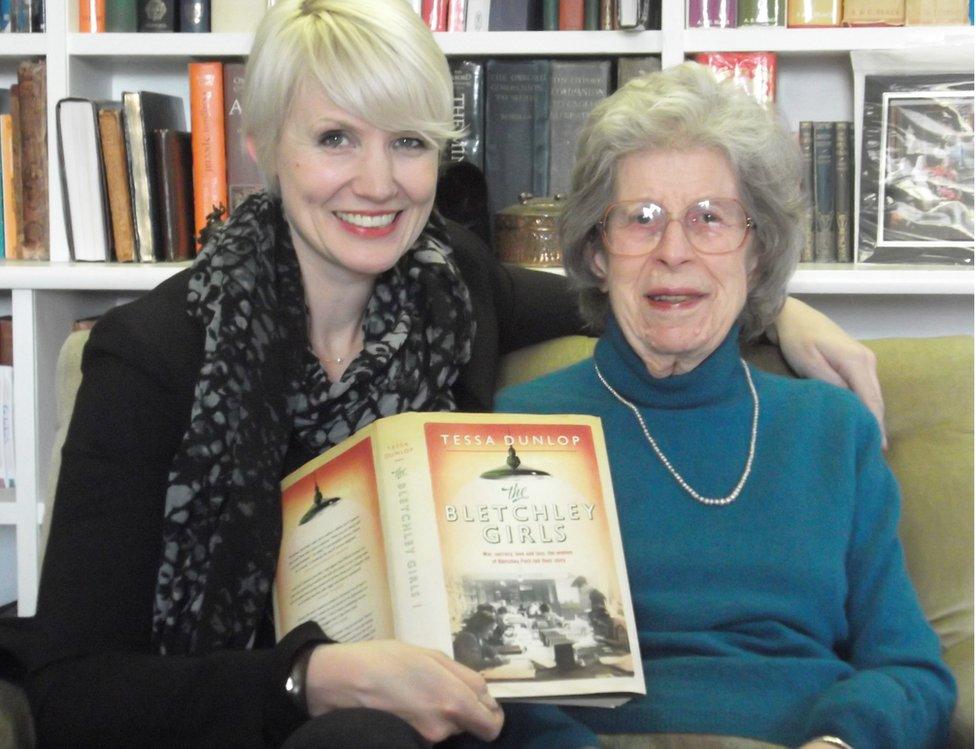 The Bletchley Girls author Dr Tessa Dunlop with Ann Mitchell