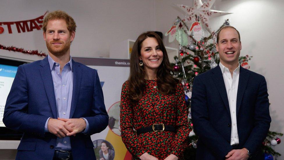 Prince Harry, the Duchess of Cambridge and Prince William