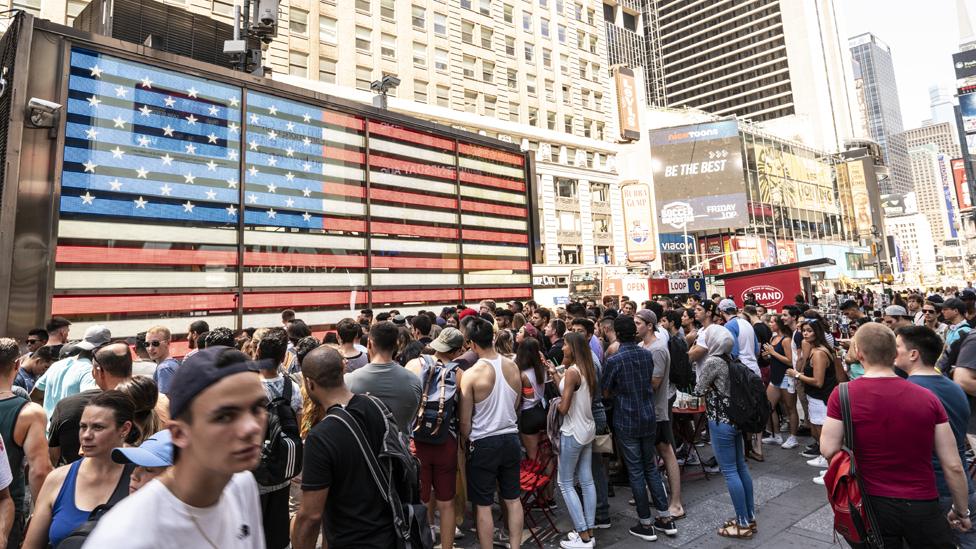 A Gymshark event in Times Square, New York