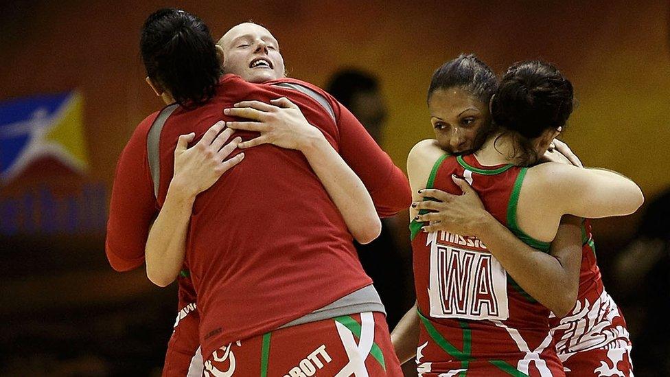 Wales celebrate during 2011 World Cup