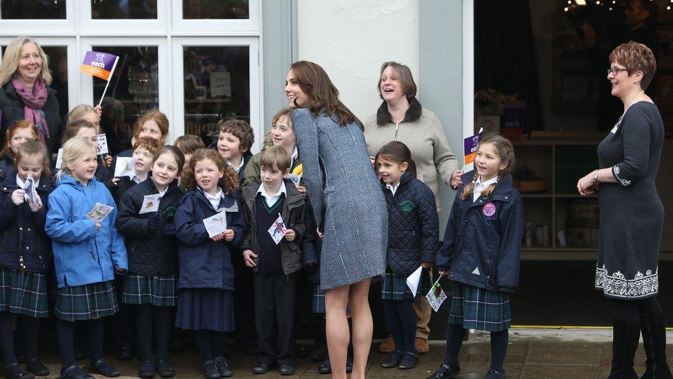 The Duchess of Cambridge opening a new charity shop